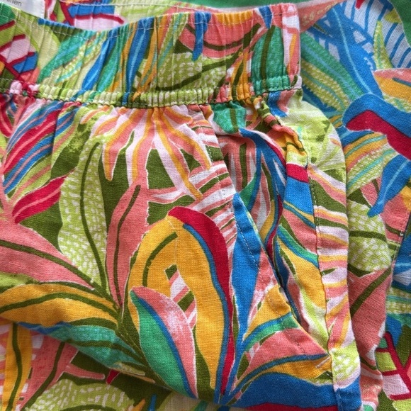 C&C California Linen Floral Beachy Wide Leg Pants size Large - Picture 3 of 4